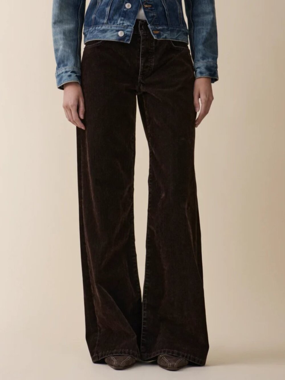 Jeanerica Kyoto Brown Flock Corduroy Jeans Size 29/32